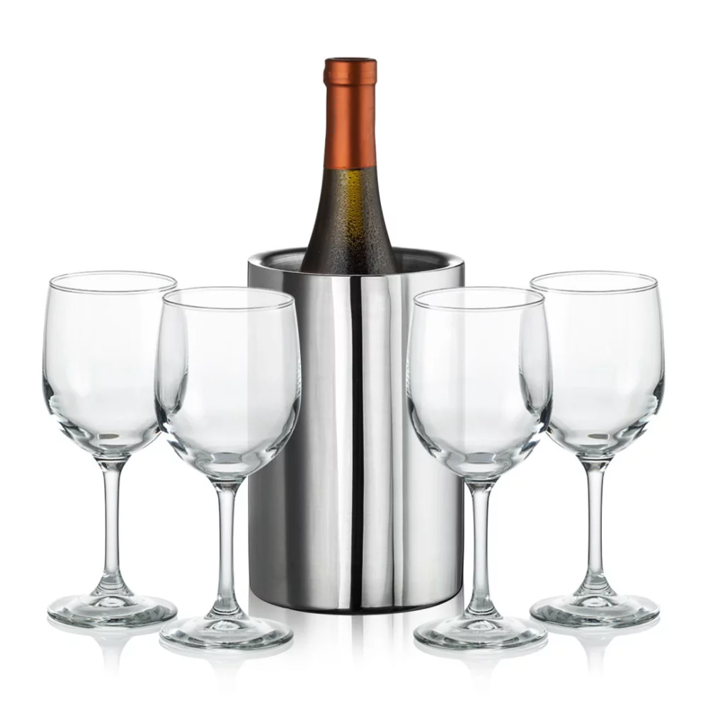 Refroidisseur de vin Jacobs & 4 bouteilles de vin Burton