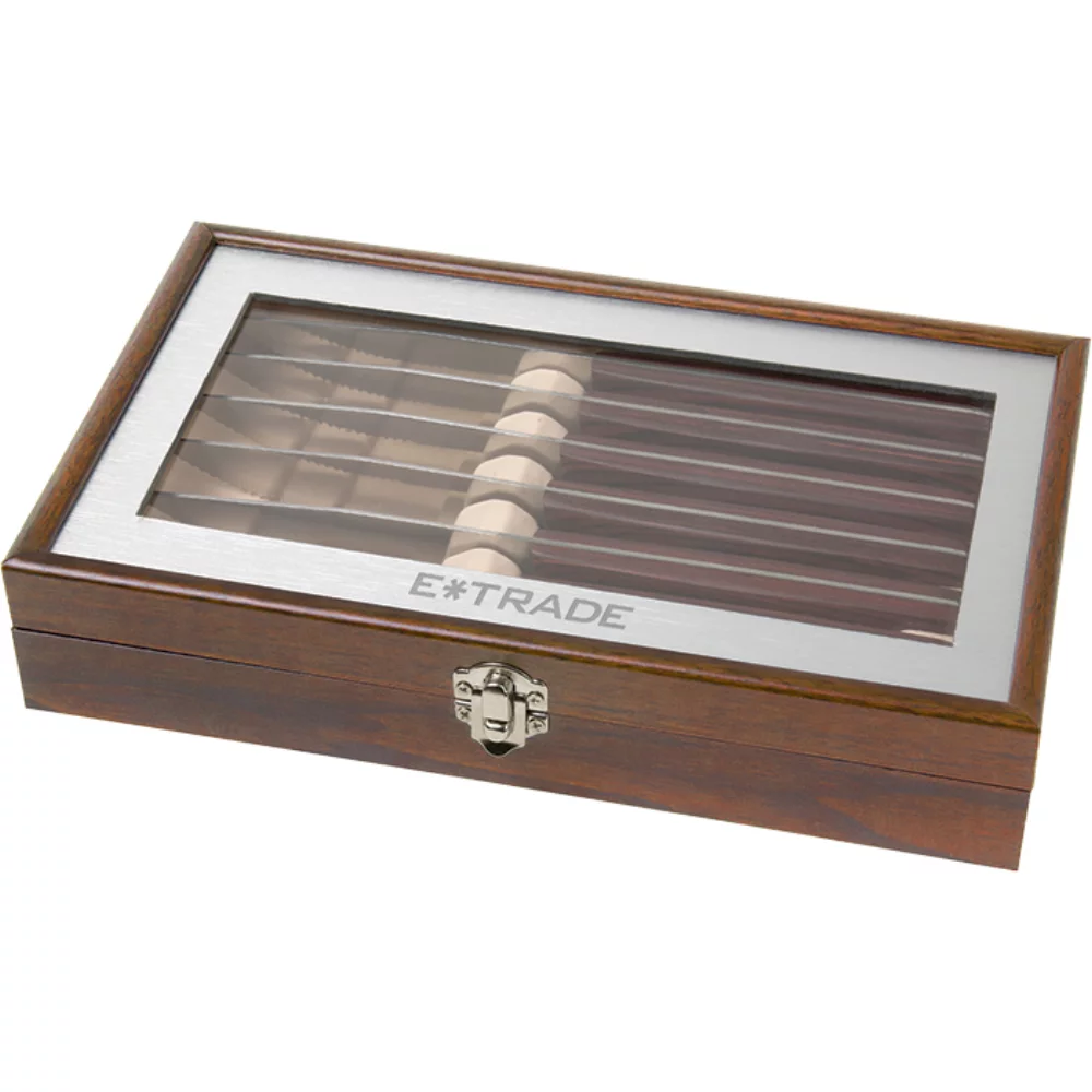 Ensemble de 6 couteaux à steak en frêne de Mandchourie