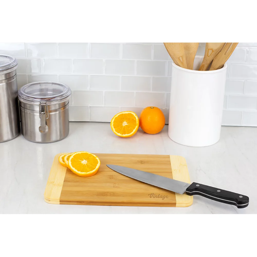 Home Basics® Two Tone Bamboo Cutting Board 8"x12"