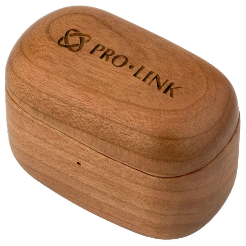 Écouteurs sans fil TWS en bois de cerisier avec étui de chargement