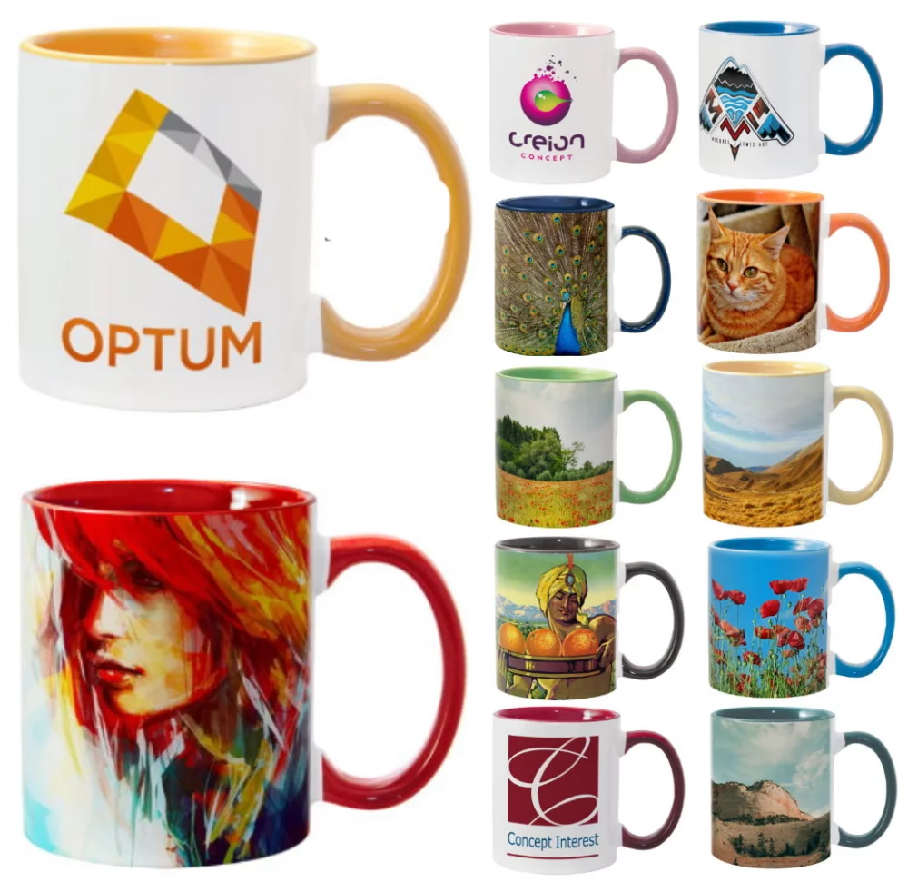 Mugs en céramique de 11 oz. en combo de couleurs