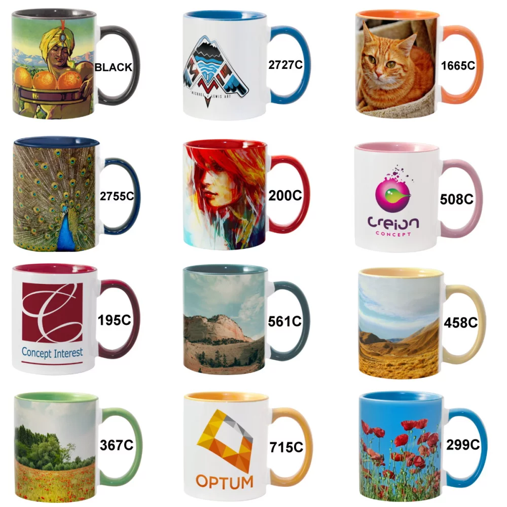 Mugs en céramique de 11 oz. en combo de couleurs