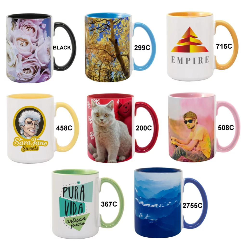 Mugs en céramique de 15 oz. en combo de couleurs