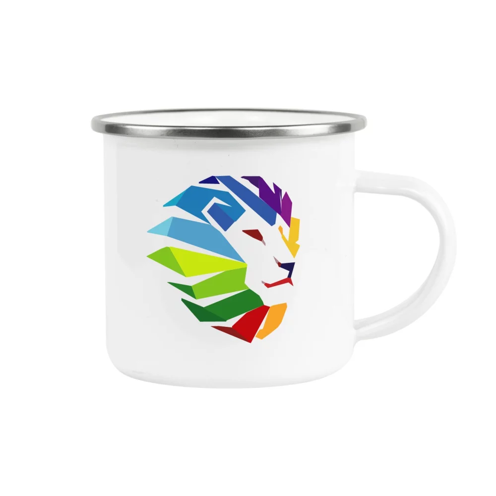 Tasse émaillée blanche de 12 oz.