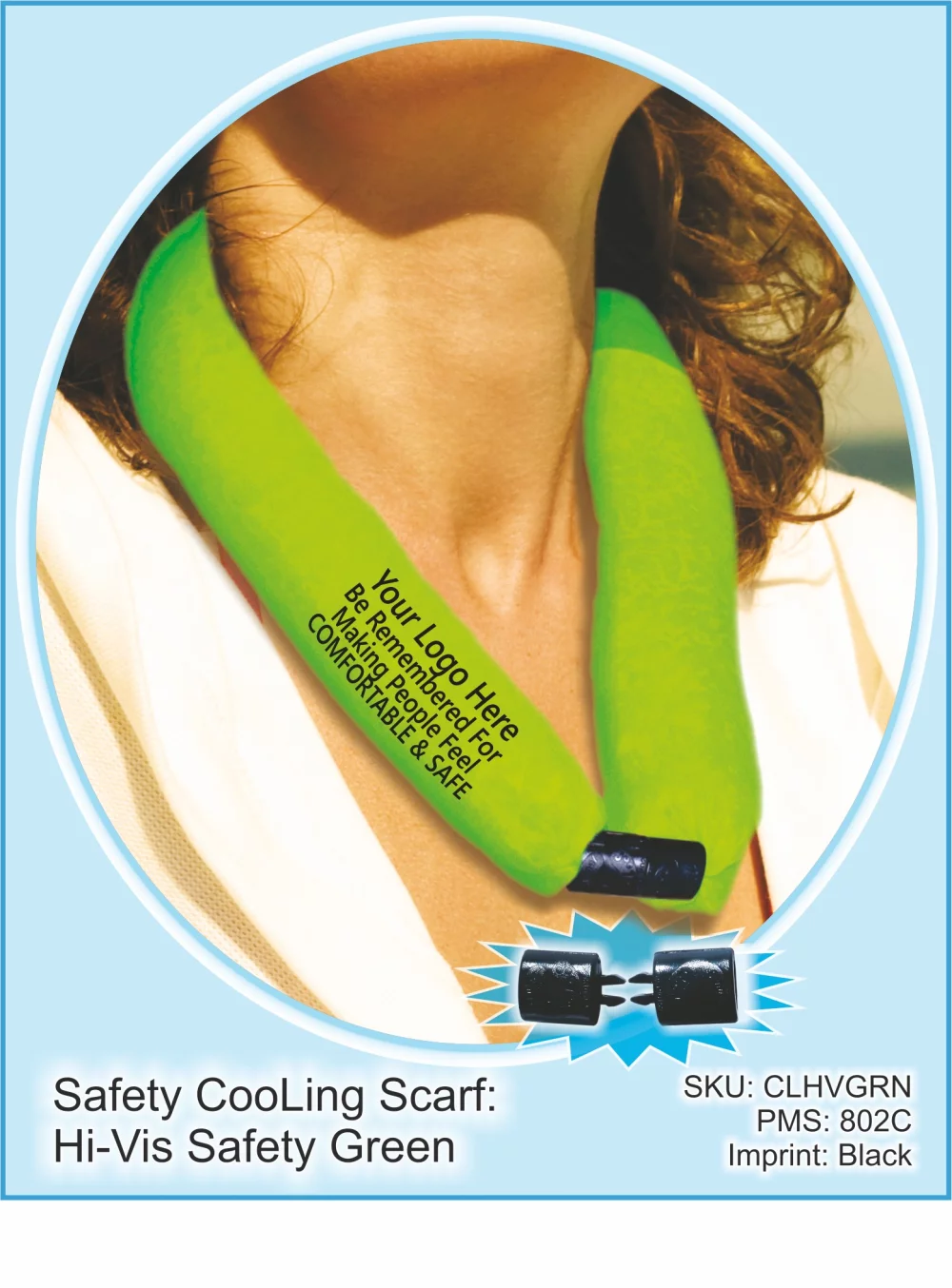 Hi-Vis Safety Green CooLooP Active Water Scarf