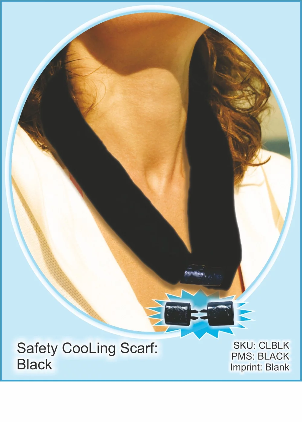 The CooLooP Active Water Scarf (Black sold BLANK Only)