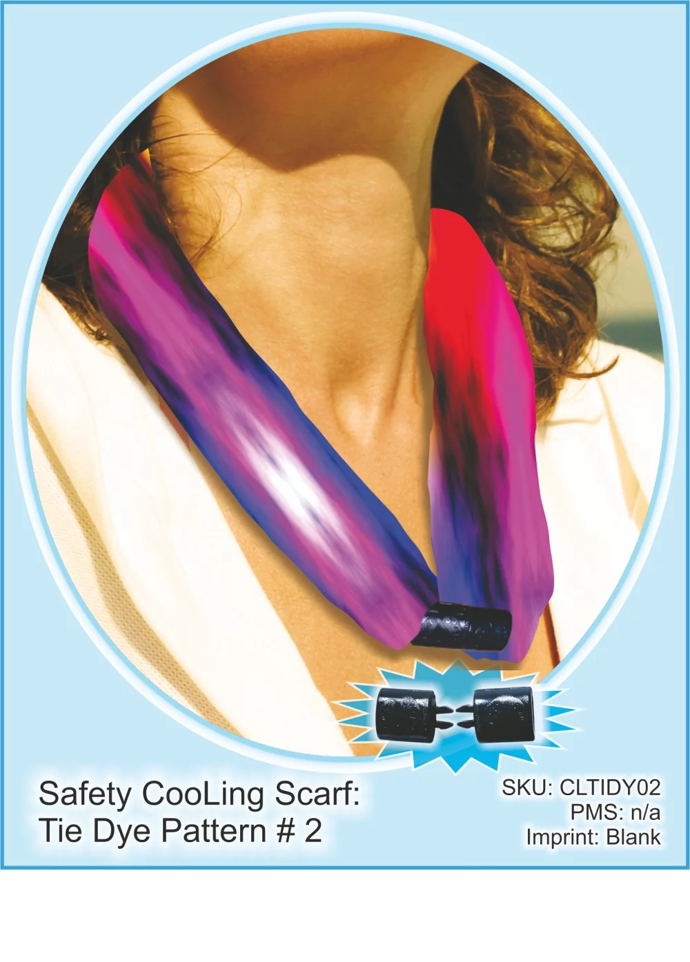 Tie Dye Print #2 CooLooP Active Water Scarf