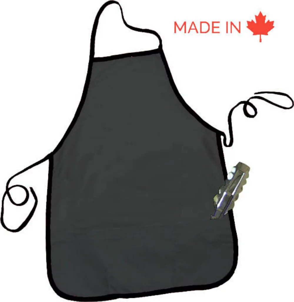 7-8 Oz Black Polycotton Twill 20'' X 28'' Apron With Pockets