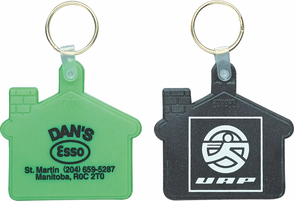 House Shaped Plastic Keychain
