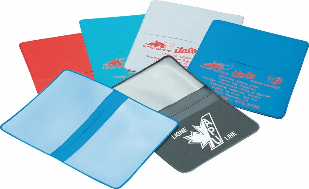 Porte-cartes de visite en vinyle avec deux poches