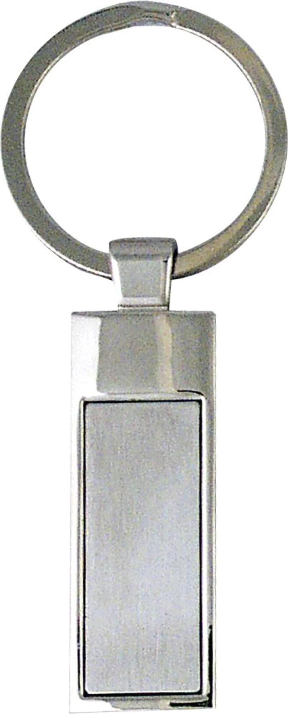 Étiquette de clé en métal de forme rectangulaire