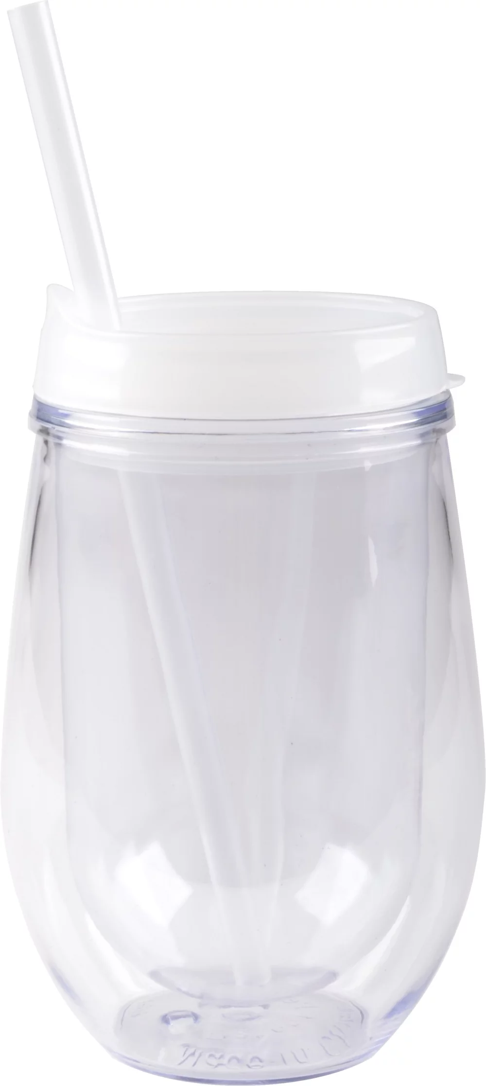 10 Oz. Bev2Go Acrylic Double Wall Tumbler w/Straw