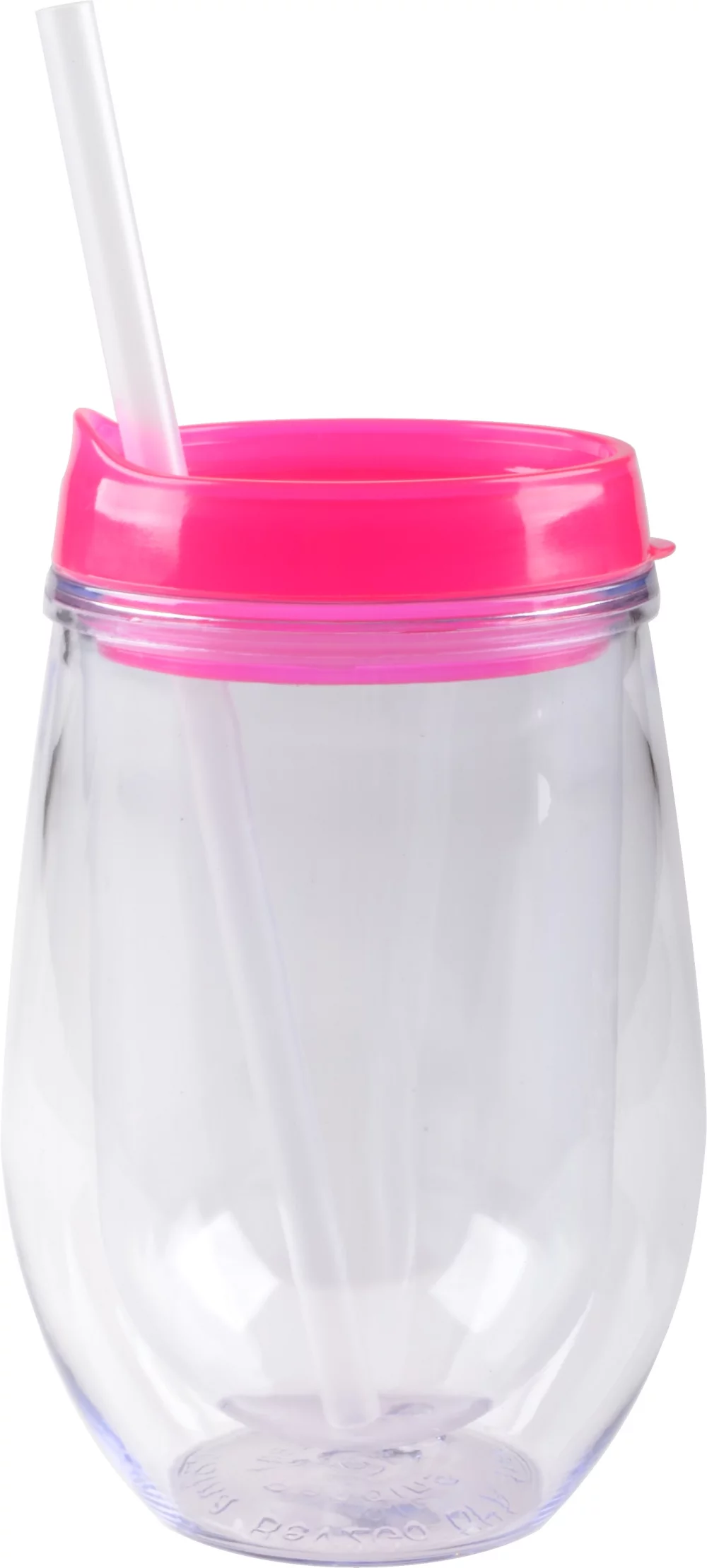 Gobelet en acrylique double paroi Bev2Go de 10 oz avec paille