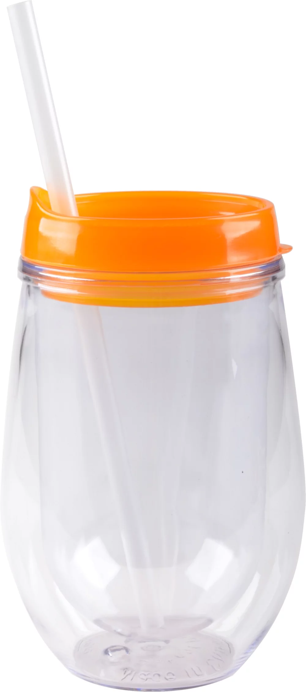 10 Oz. Bev2Go Acrylic Double Wall Tumbler w/Straw