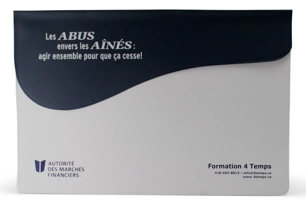 Mallette distinctive sous le bras de taille légale de 11" x 16"