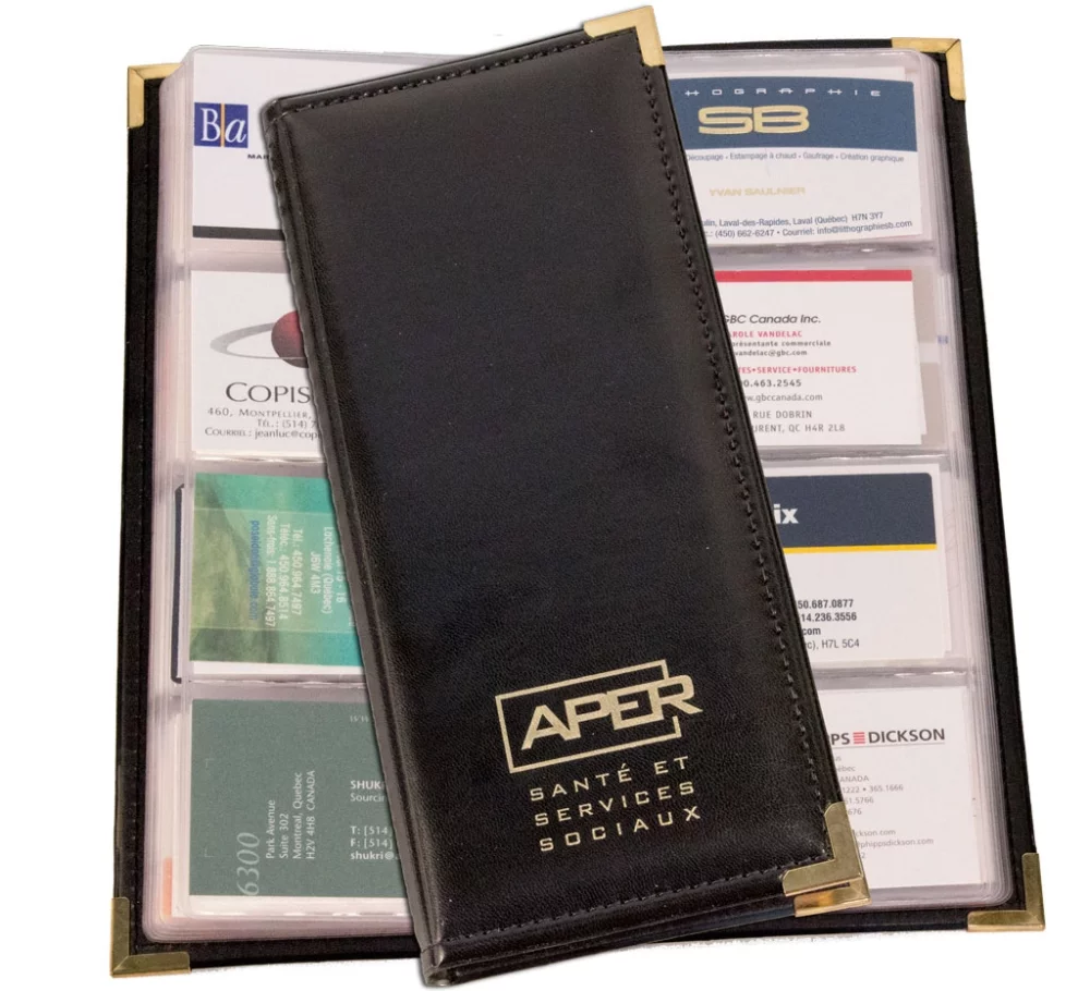 Porte-cartes de visite en similicuir "A" (96 cartes)