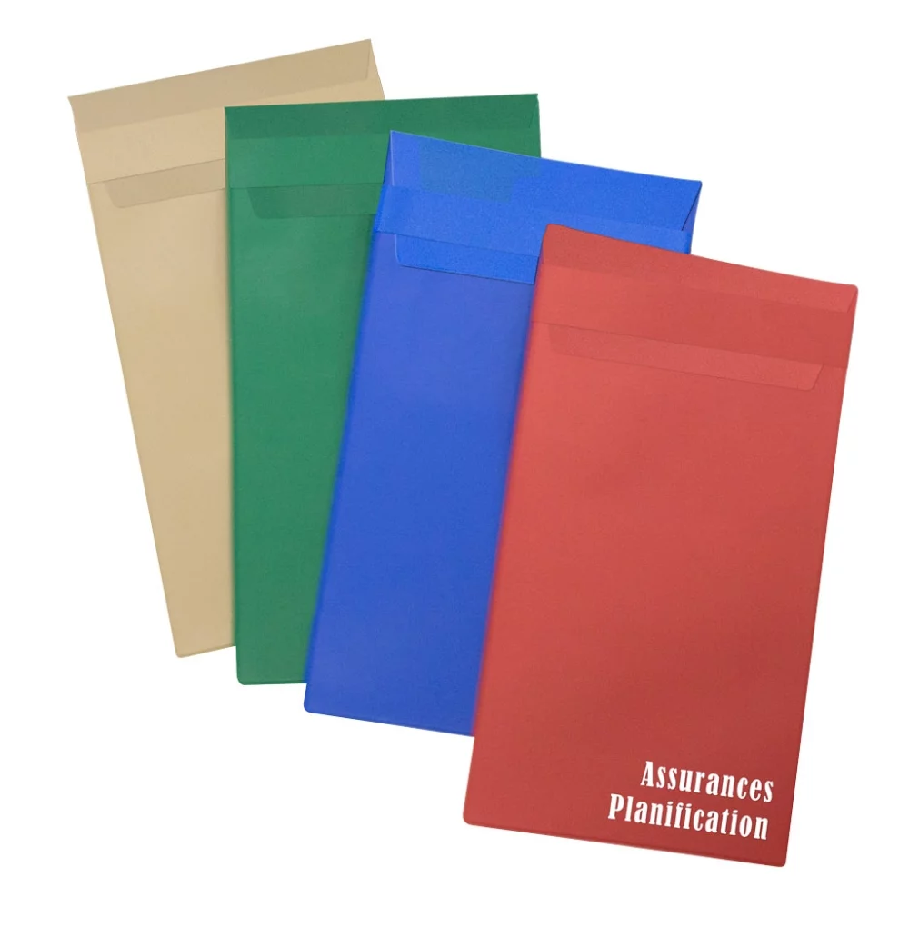 Porte-document plié de taille lettre 5" x 9" avec rabat et sangle