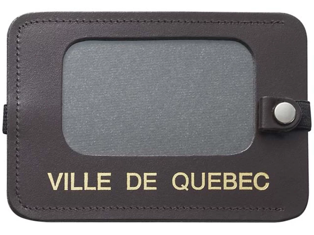 Porte-carte de stationnement pour voiture en cuir reconstitué avec une seule sangle