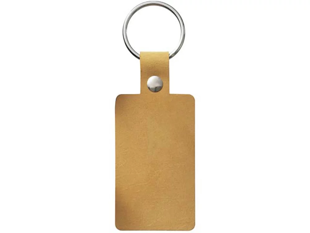 Étiquette de clé rectangulaire en cuir nubuck avec rivets (1 1/2" x 3 1/4")