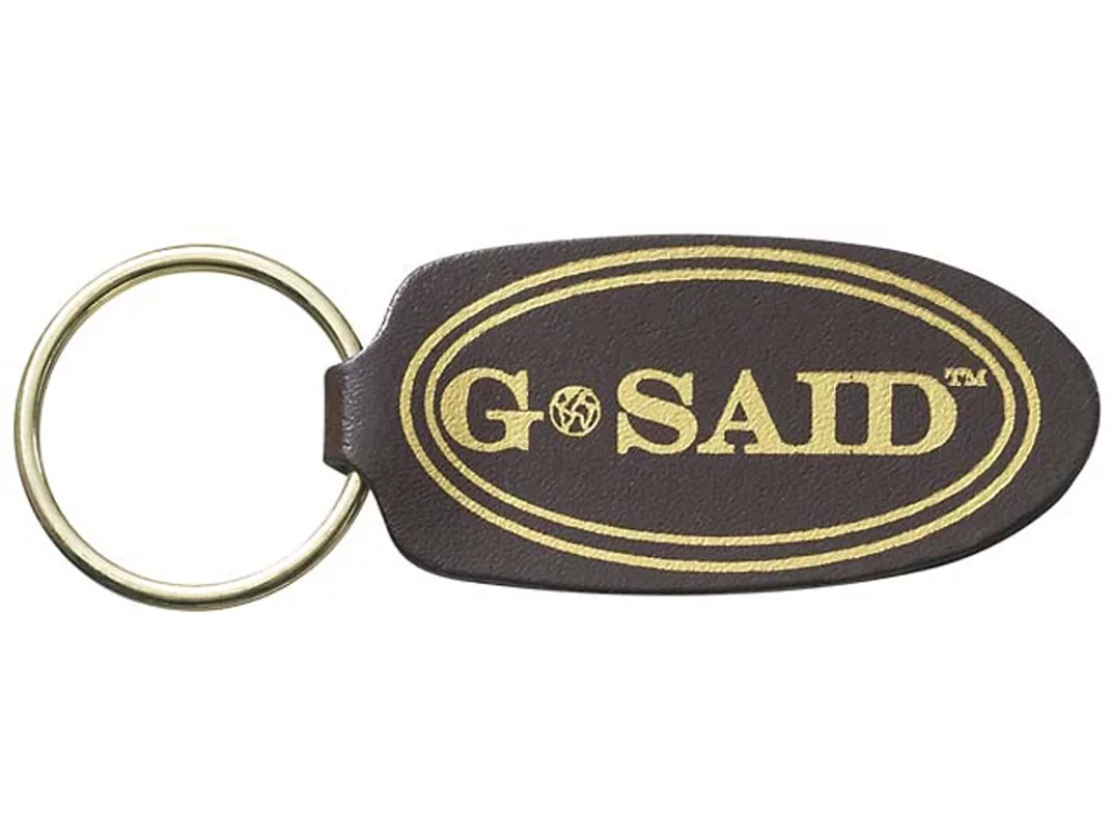 Grandes étiquettes de clés ovales en cuir collé des deux côtés avec (1 1/4"X2 1/2")