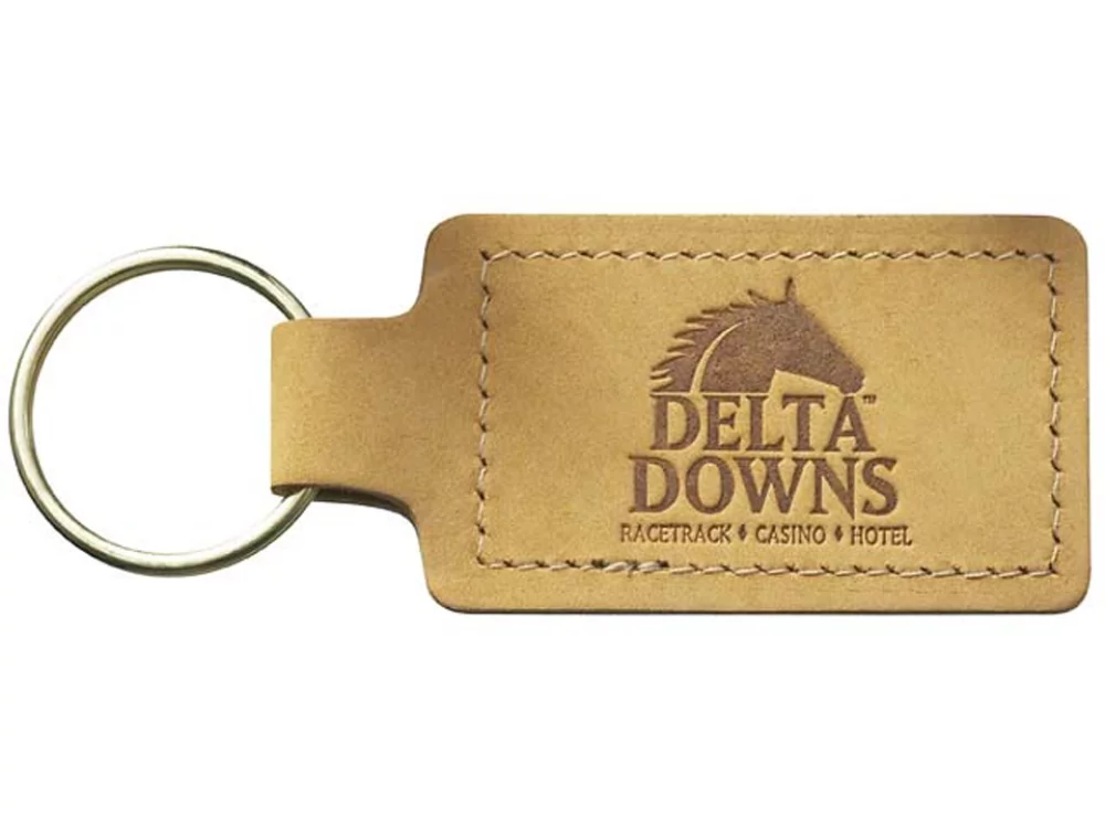 Étiquettes de clés rectangulaires en cuir nubuck grand format, cousues des deux côtés (1 1/2" x 3 3/4")