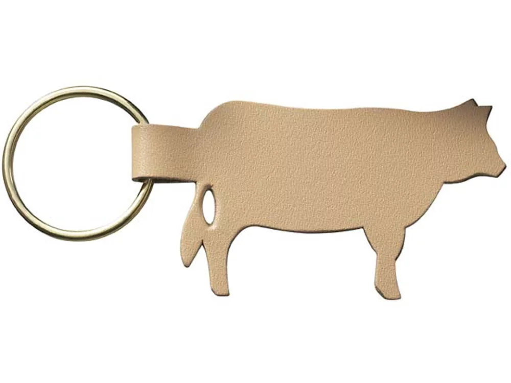 Porte-clés en forme de vache en cuir reconstitué de la collection d'animaux.