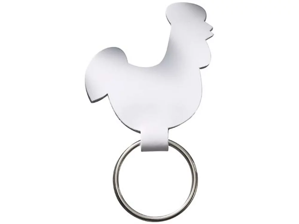 Porte-clés en forme de poulet de collection d'animaux en cuir pleine fleur