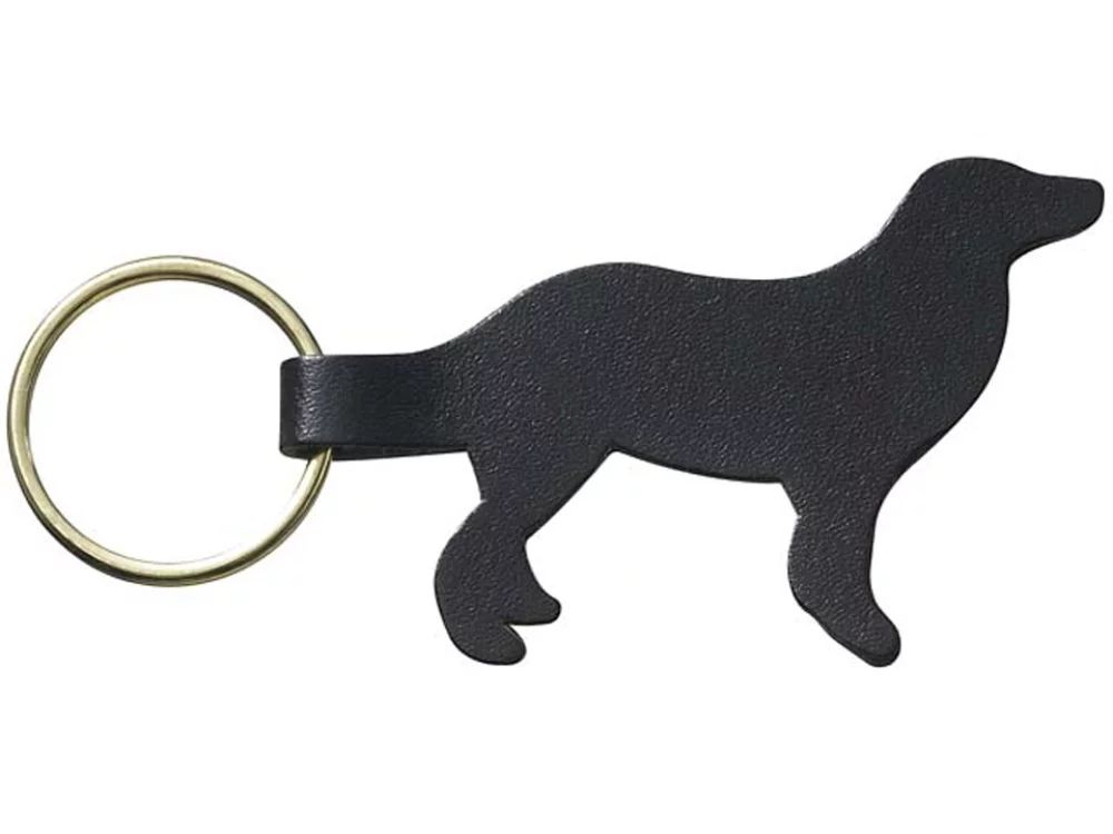 Porte-clés en forme de chien en cuir lié de collection d'animaux