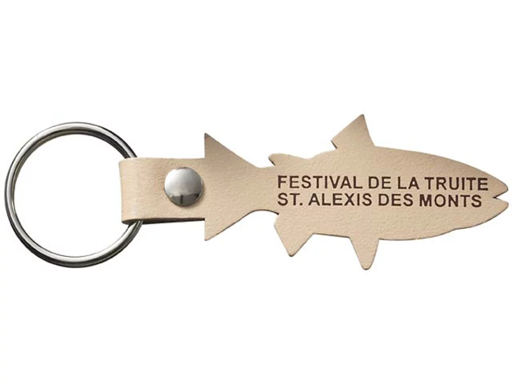 Porte-clés en forme de poisson en cuir reconstitué collection animale