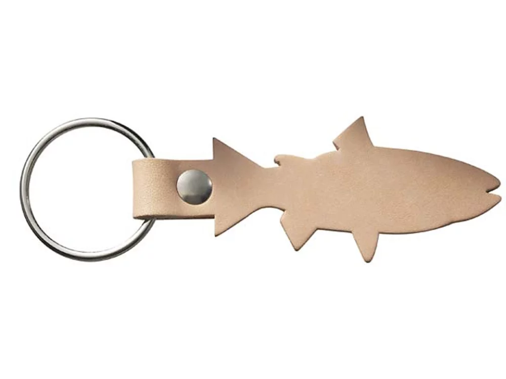 Porte-clés en forme de poisson en cuir naturel de collection d'animaux