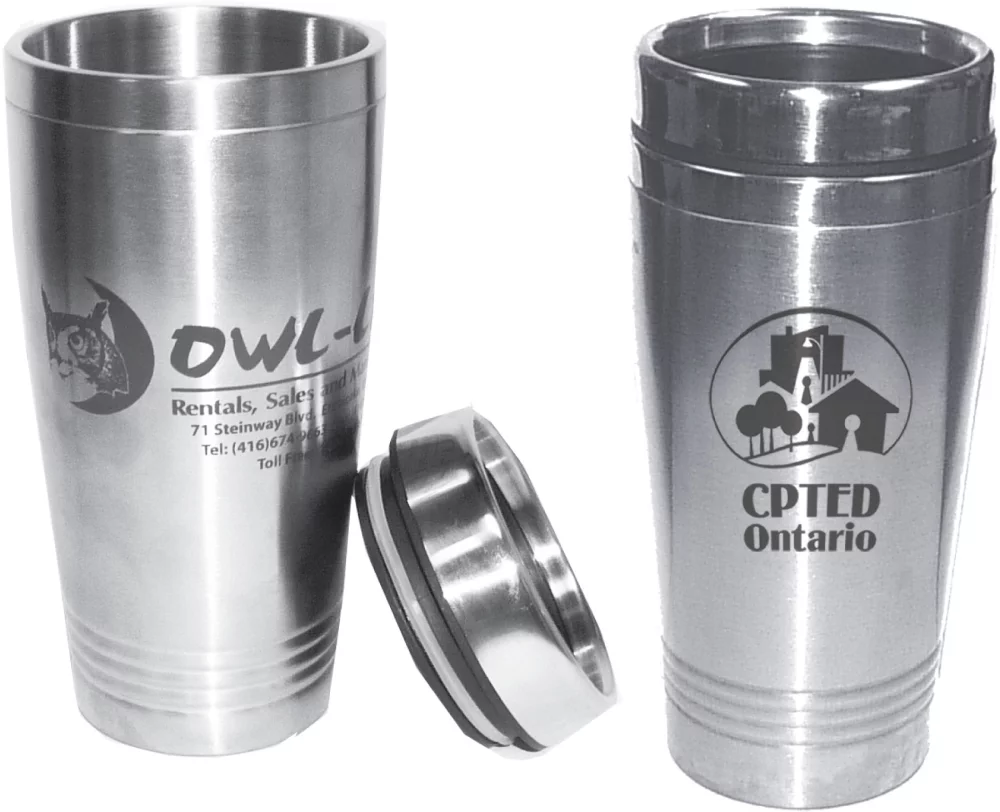 Mug de voyage en acier inoxydable de 16 oz.