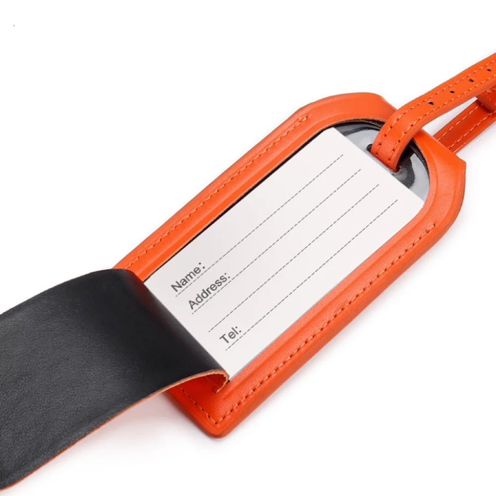 LUGGAGE TAG w/ Airtag Holder-GENUINE LEATHER