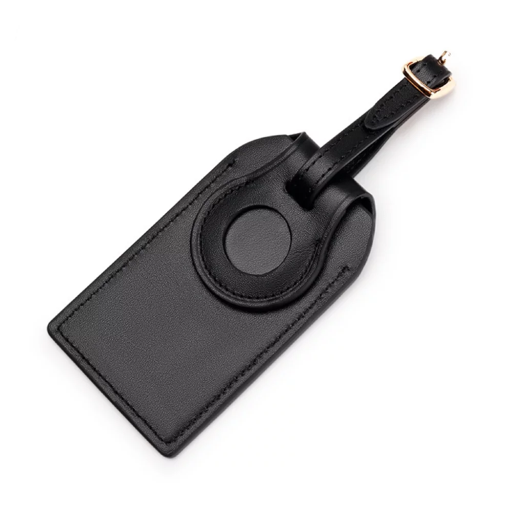 LUGGAGE TAG w/ Airtag Holder-GENUINE LEATHER