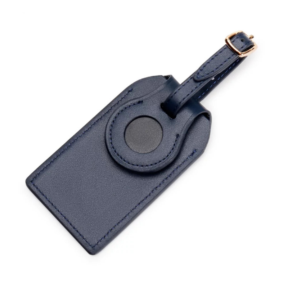 LUGGAGE TAG w/ Airtag Holder-GENUINE LEATHER