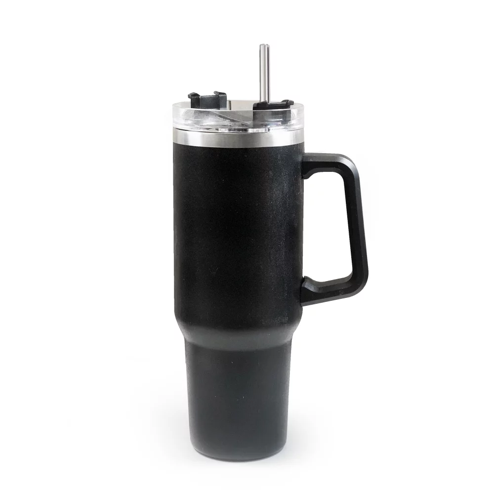 40 Oz Stainless Steel Tumbler With Straw Set