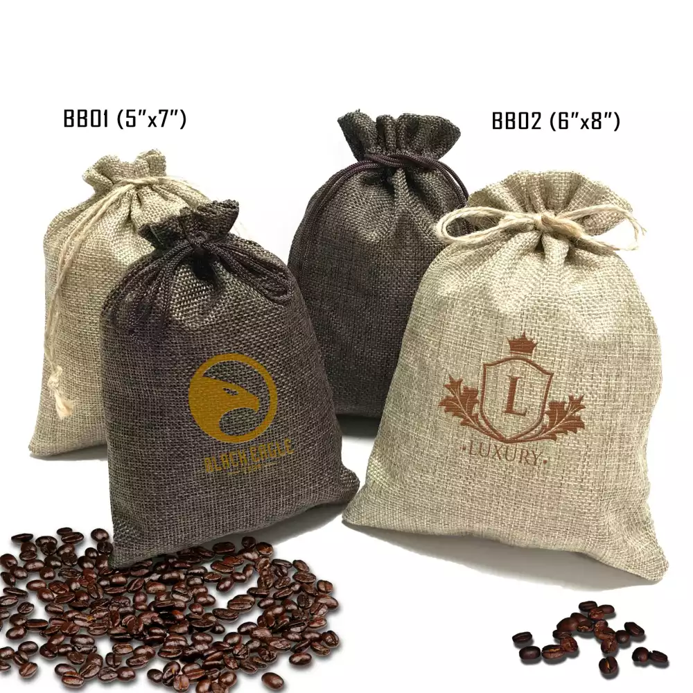 Burlap Drawstring Bag (6" X 8")