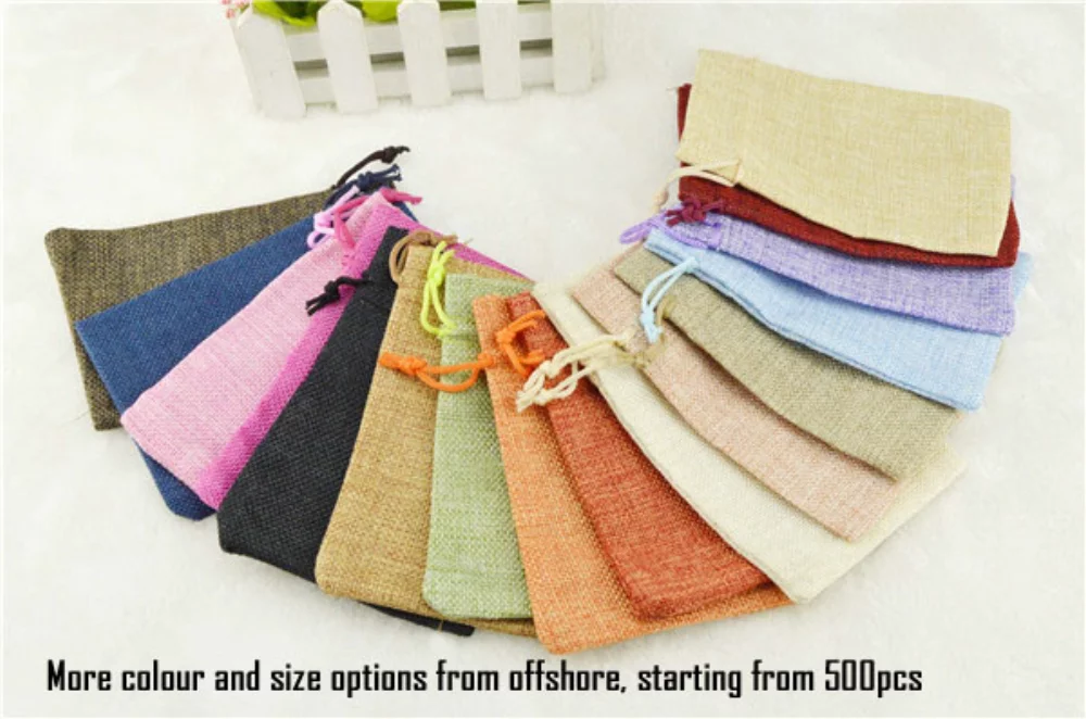 Sac en toile de jute avec cordon de serrage (6" x 8")