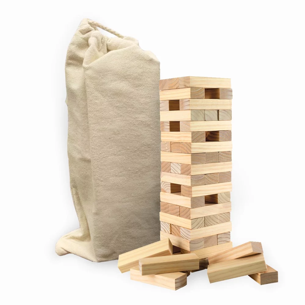 Wood Tumble Tower Game Set in A Pouch