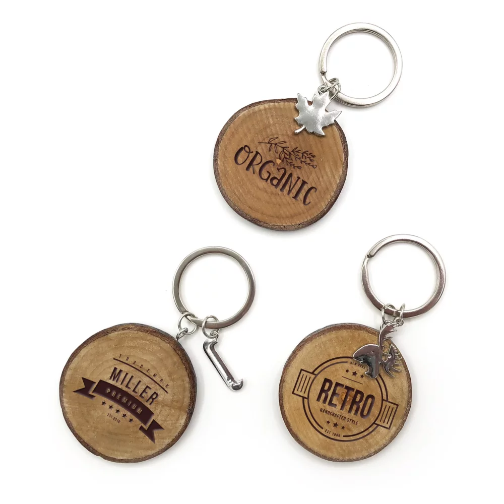 Porte-clés en bois naturel