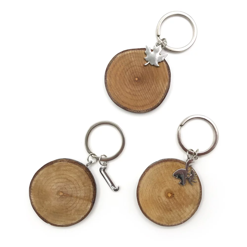 Porte-clés en bois naturel