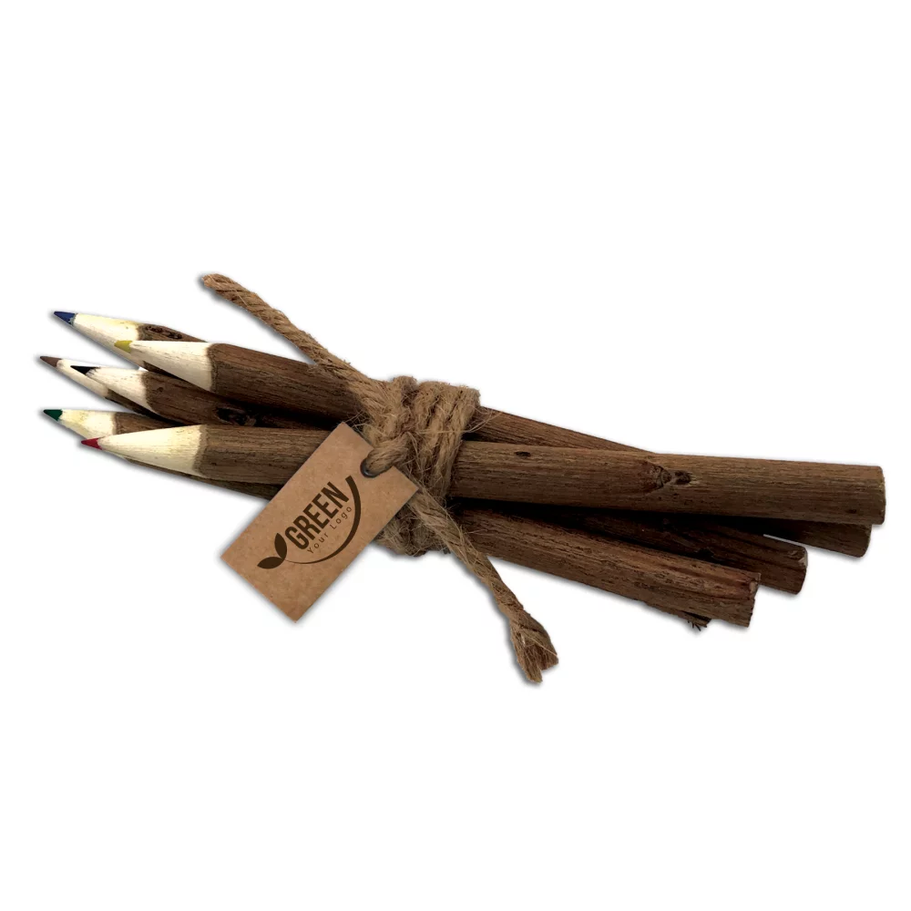 Ensemble de crayons de couleur en bois branches