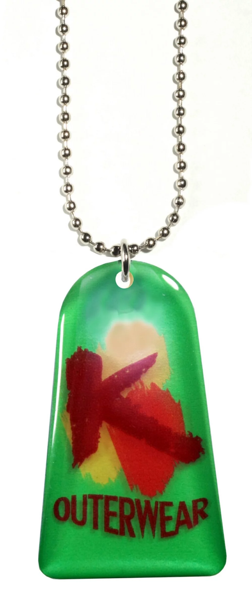 Collier à chaîne à billes avec pendentif / breloque personnalisé (2,1 à 3 po² - 2 côtés)