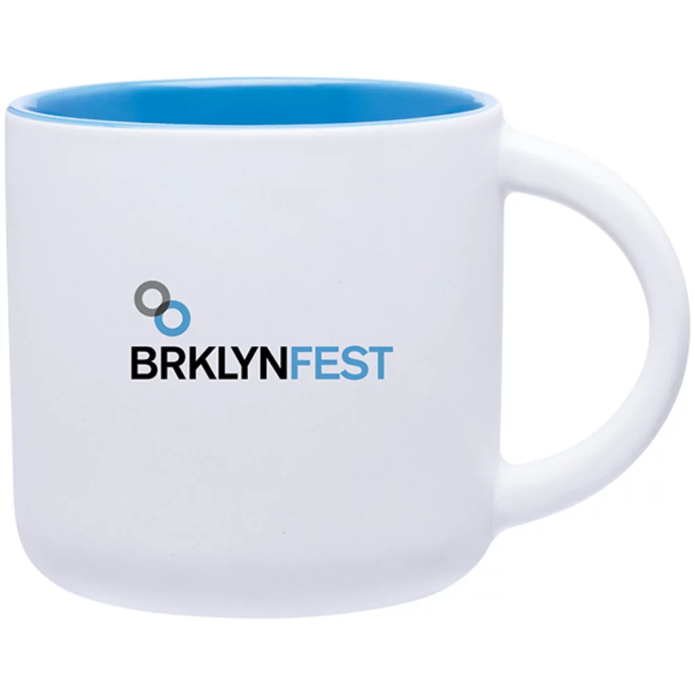 14oz Minolo Mug (Matte White & Sky Blue)