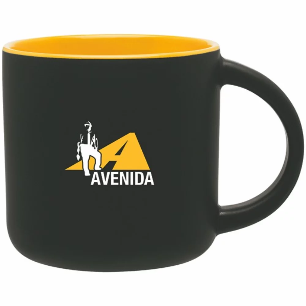14oz Minolo Mug (Matte Black & Yellow)