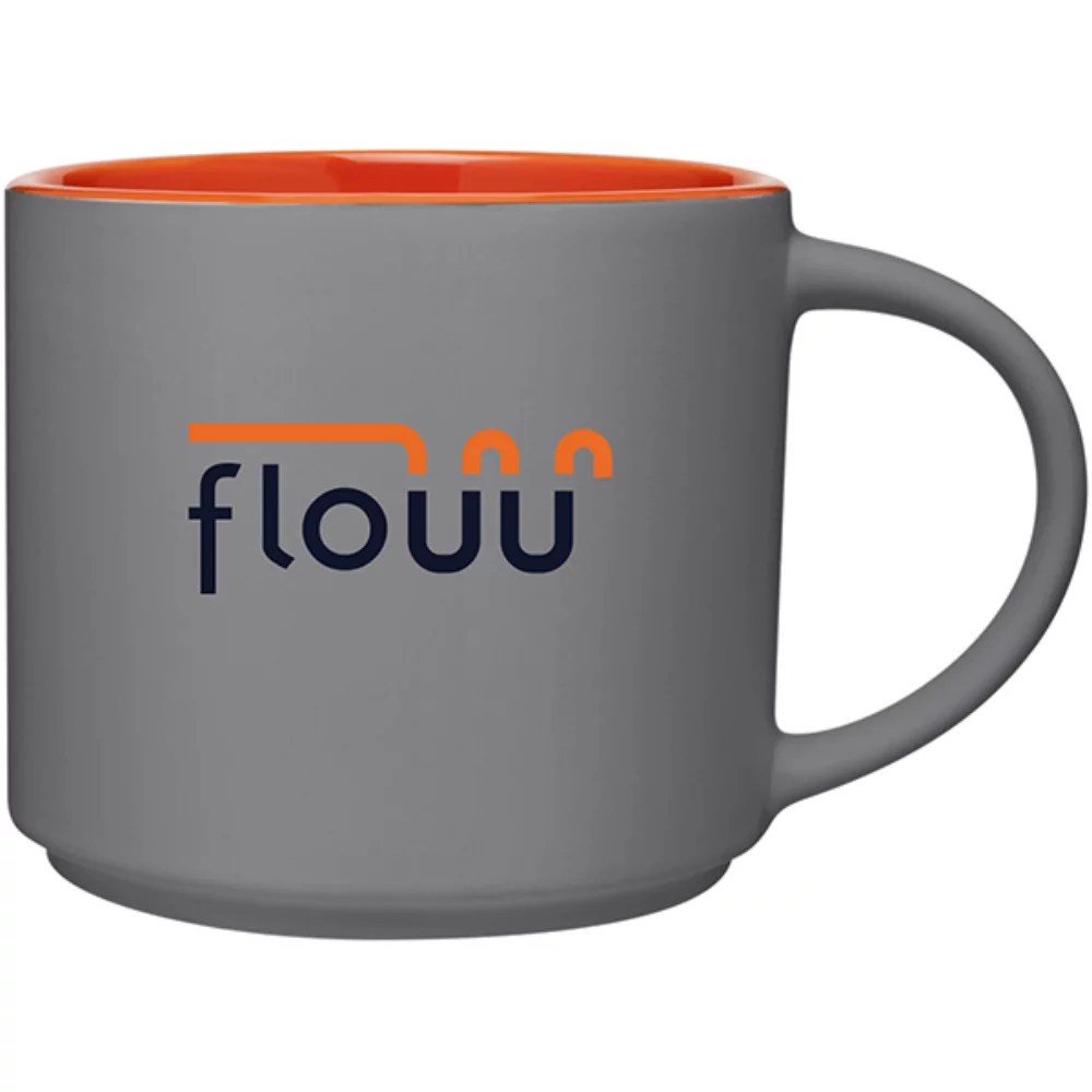 Mug Monaco 16 oz (gris tempête mat et orange)