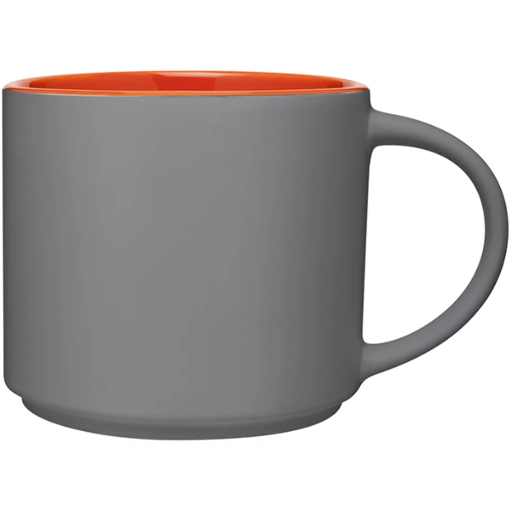 Mug Monaco 16 oz (gris tempête mat et orange)