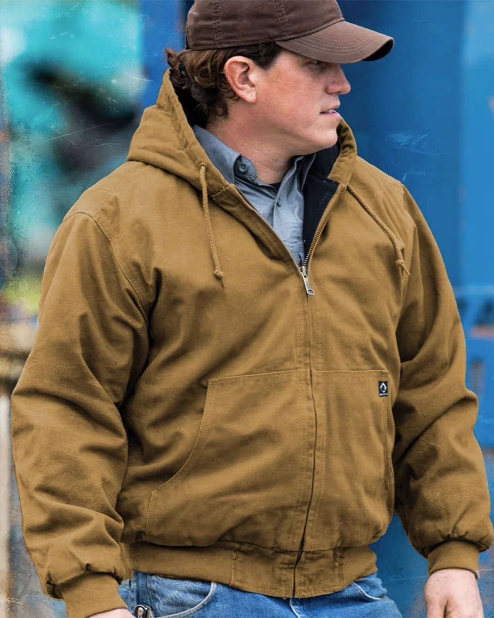 Veste à capuche DRI DUCK Cheyenne en toile Boulder Cloth™ avec doublure matelassée en tricot.