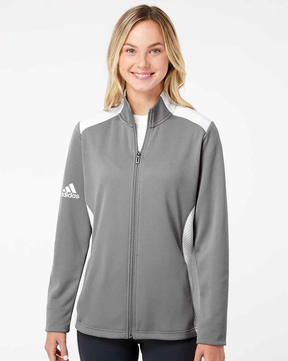 Veste à fermeture éclair intégrale en médias mixtes texturés pour femmes ADIDAS.
