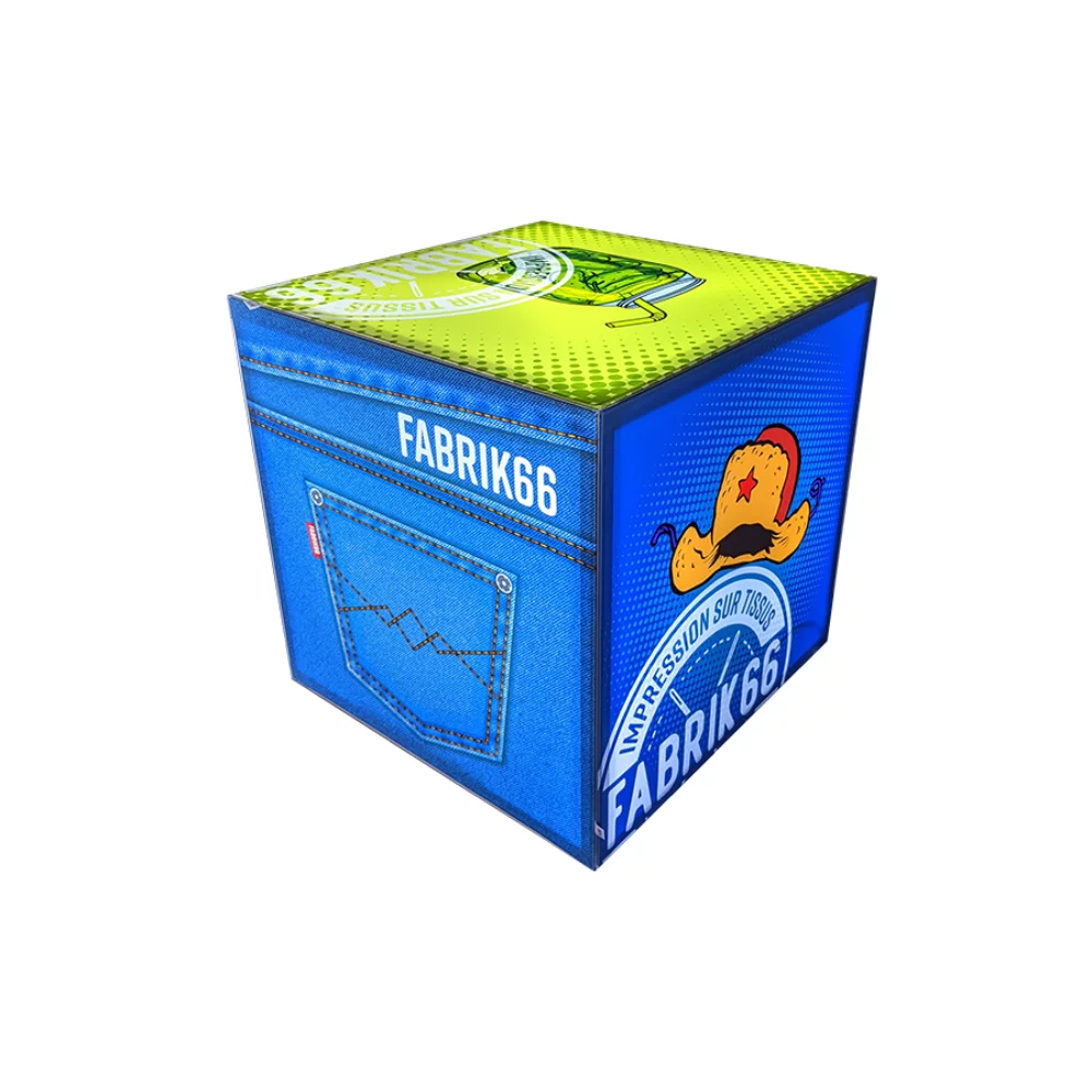 Boîtes lumineuses 2' x 2' x 2' (tissu uniquement)