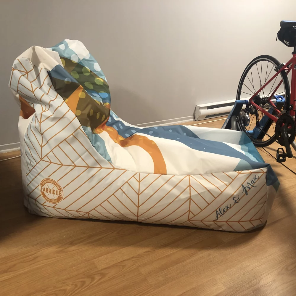 Pouf - 46x26x31 pouces (tissu imprimé, housse et rembourrage)